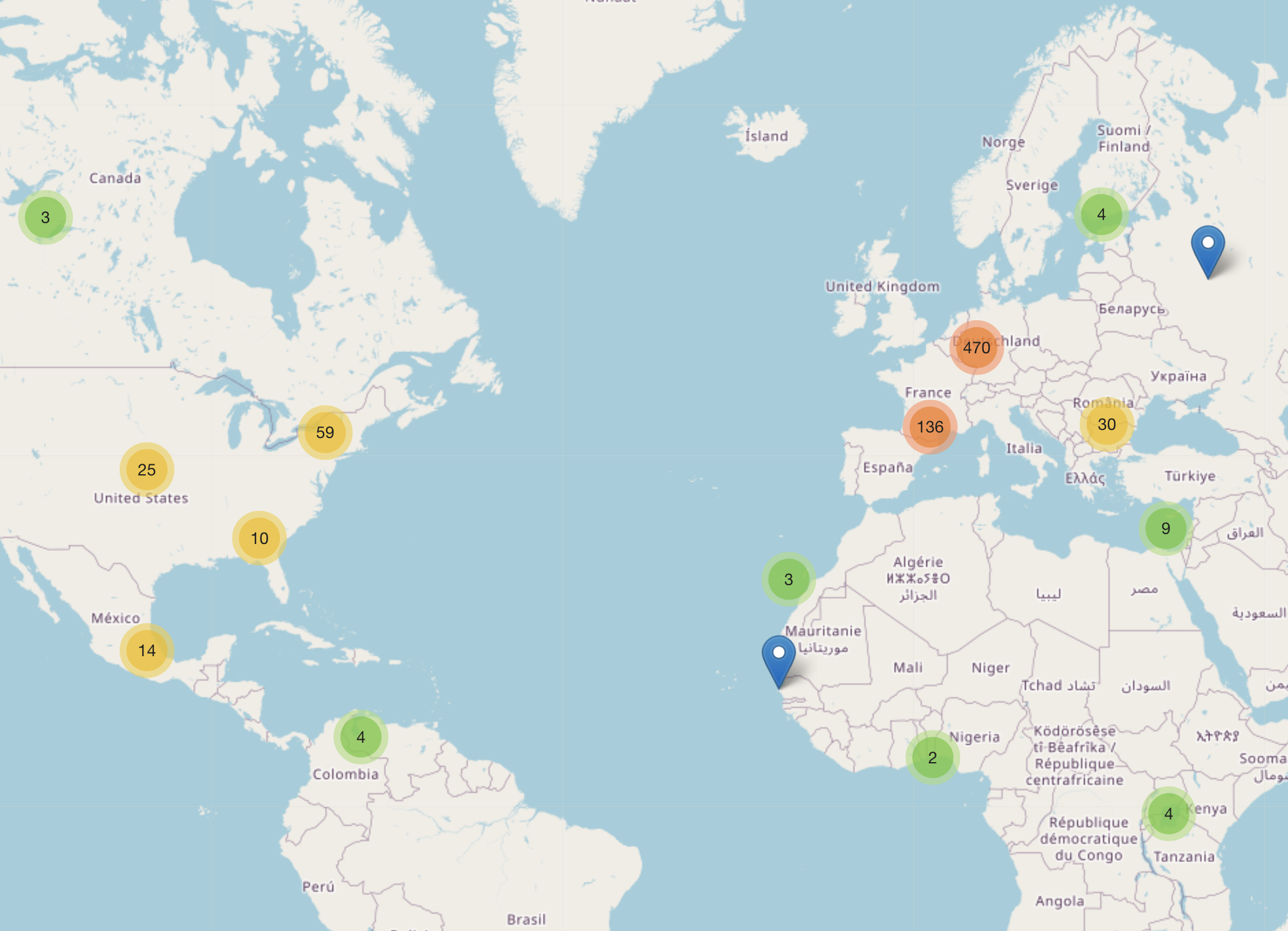 Find certified trainers on a map